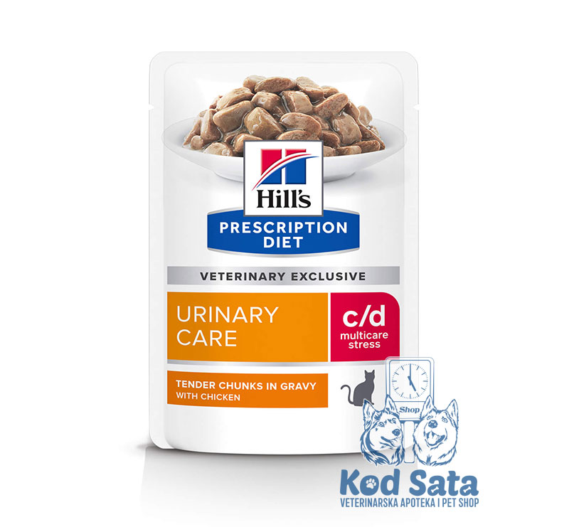 Hill's C/D Urinary Multicare Stress, Hrana za Mačke Protiv Struvitnog Kamenca Vlažna Hrana Sa Piletinom