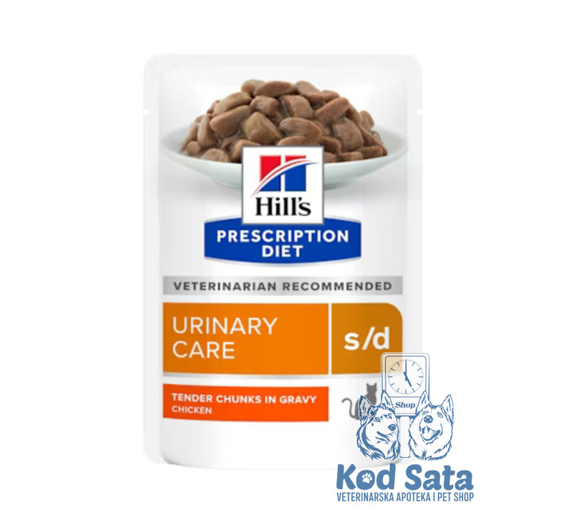 Hill's S/D Urinary, Hrana za Mačke Protiv Struvitnog Kamenca Sosići Sa Piletinom