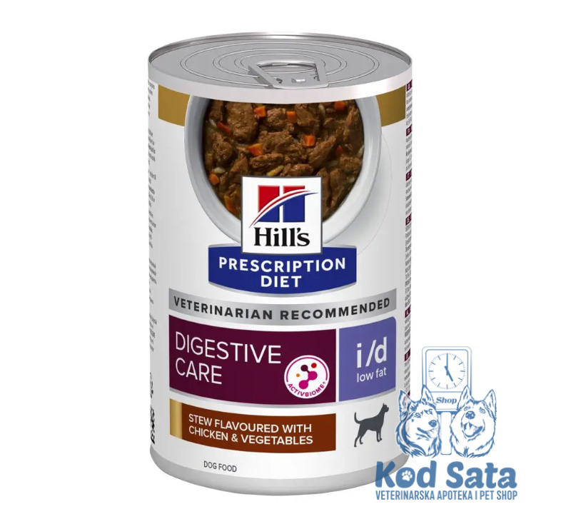 Hills I/D Digestive Low Fat, Konzerva Za Pse Porška Varenju, Čorba Piletina i Povrće