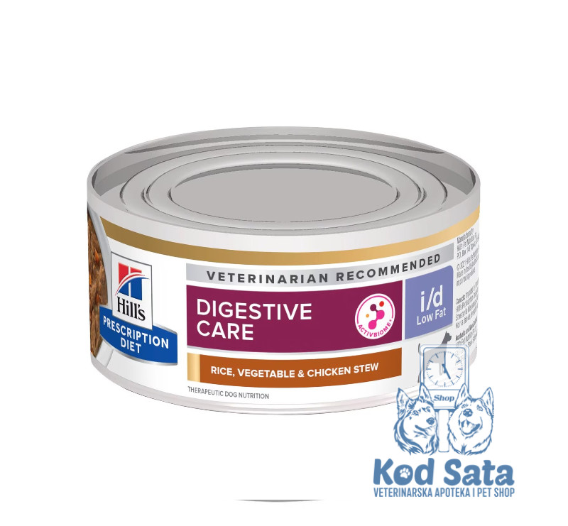 Hills I/D Digestive Low Fat, Konzerva Za Pse Za Stomak i Pankreas, Piletina i Povrće