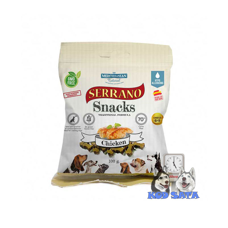 Mediterranean Natural Serrano Poslastice Za Pse, Piletina 100g