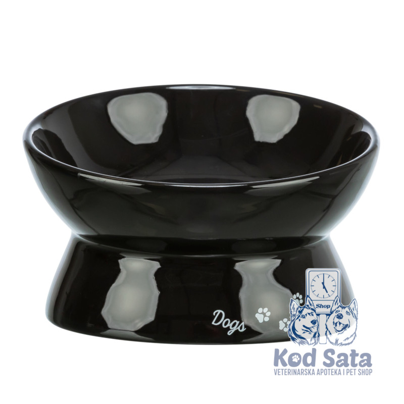 Trixie - Crna Keramička Činija Za Pse Ergonomska 0,35l