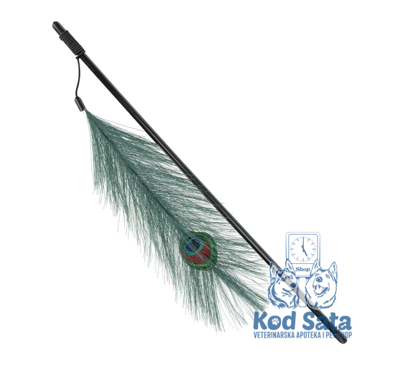 Trixie - Igračka Za Mačke Pecaljka Sa Paunovim Perom 47cm