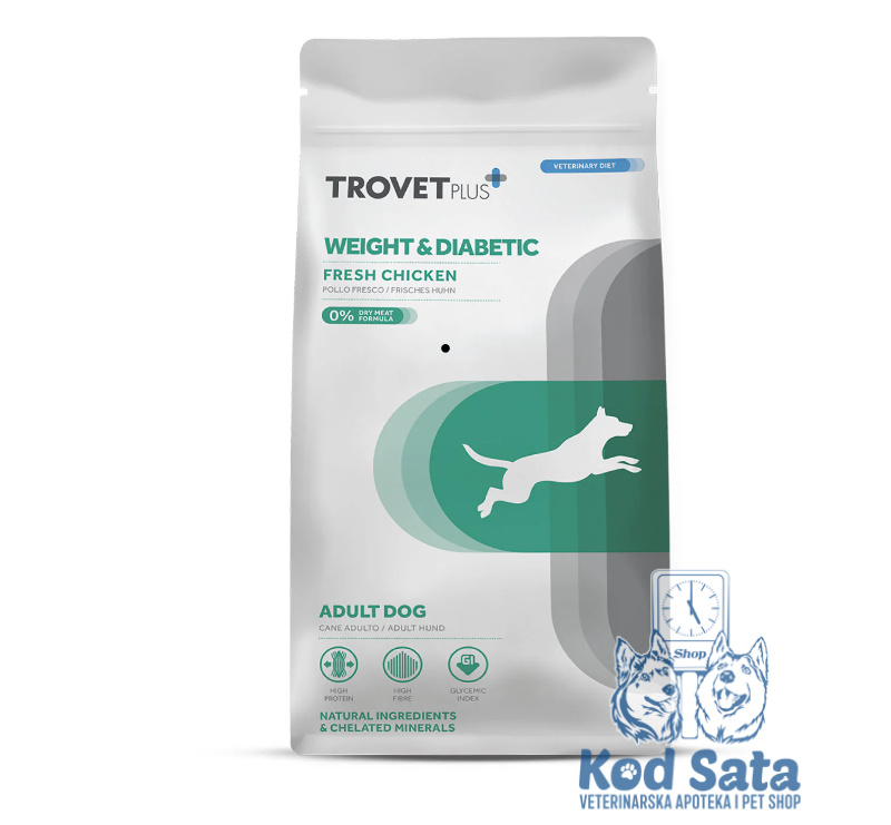 TrovetPlus Weight & Diabetic Za Pse, Veterinarska Dijeta Za Dijabetis i Gojaznost